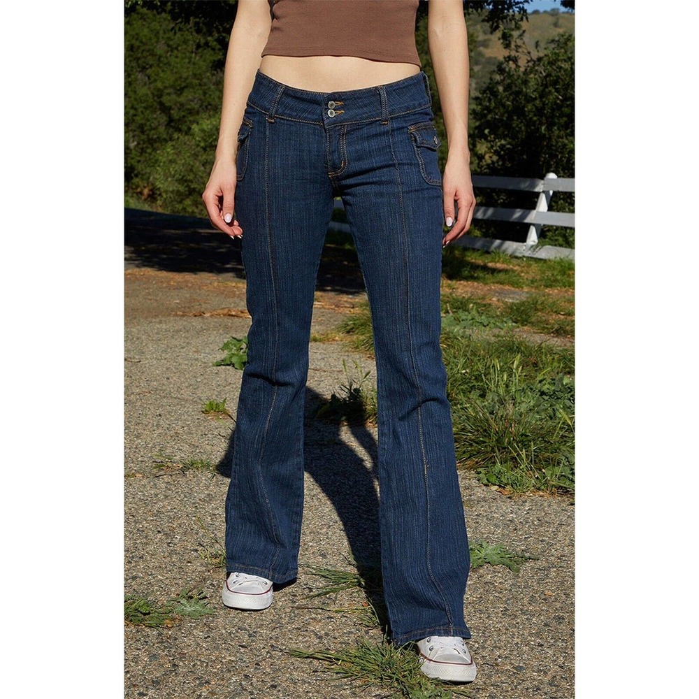 John Galt Agatha Jeans S Flared Dark Blue Wash Denim